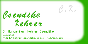 csendike kehrer business card